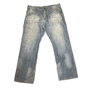 Konvict Men's Jeans Relaxed Fit Straight Leg Cotton Hi-Rise Light Wash Denim 40‎